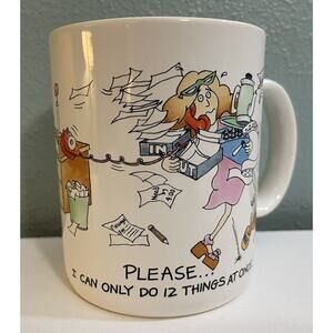 Vintage 1980s Hallmark Mug Coffee Cup Funny Gag Gift PLEASE I CAN ONLY DO 12